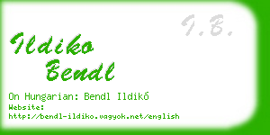 ildiko bendl business card
